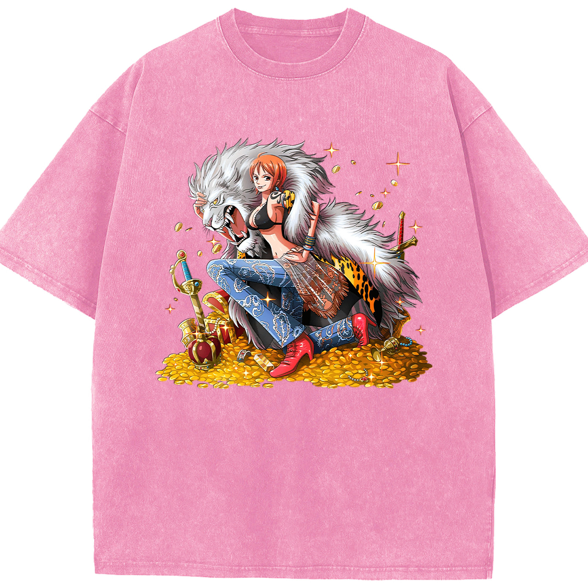 ワンピース ナミ ONE PIECE Nami 綿100% ヴィンテージ風 半袖Tシャツ（フロントプリント）